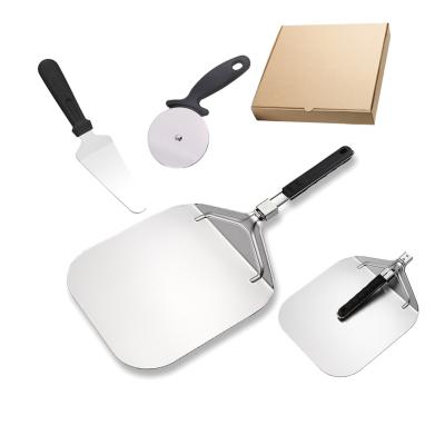 China Easily Cleaned Stainless Steel Pizza Shovel Pizza Cutter Set for sale