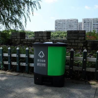 China 40 Liter Double Foot Pedal Rubbish Bin Waste Bin Eco-Friendly Eco-Friendly Trash Can for sale