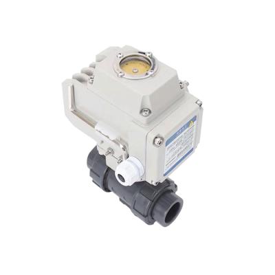 China AC110V AC220V 2ways general plastic motor electric actuator operated motorized ball valve for water treatment for sale