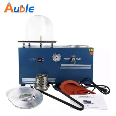 China 2L Metal Vacuum Cast Jewelry Investing Casting Machine Glass Cloche Vacuum Casting Machine with 3 CFM Pump for Invested Flasks and Rtv Molds for sale