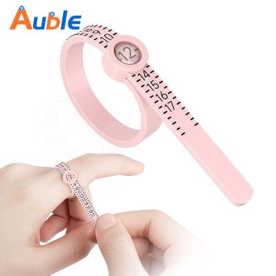 China Pink White Black US UK EU Finger Size Band Plastic Plastic Ring Measurement Belt Adjustable Magnifier Ring Sizer For Women Men for sale