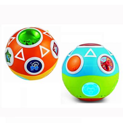 China Plastic Infant Education Learning Baby Spinning Ball Game Sound Light Musical Instrument Baby Practicing Musical Toys For Children for sale