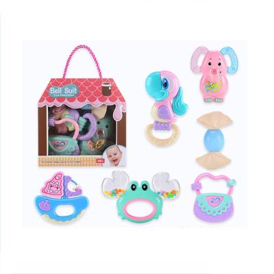 China 6pcs Eco-Friendly Material Baby Bell Set Children Rings Jingle Baby Bell Animal Shape for sale