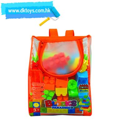 China Toying Educational Toys Building Blocks Bustle School Bag Backpack Plastic Toys For Children for sale