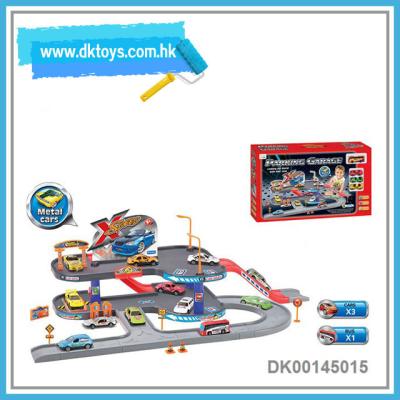 China Rail Parking Lot With 3 Cars&Bus Slot Educational Toys With EN71 ASTM Certificate 81.50*54.50*66.50 cm for sale