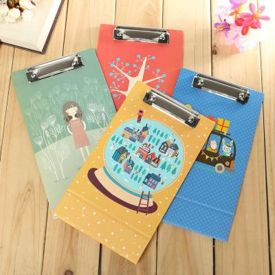 China Cute Office Stationery A5 Paper Holder Plywood Clipboard Folder Notepad Lovely For Restaurant Office Stationery Supply Cardboard Holder for sale