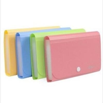 China Eco-friendly A6 Color Plastic Folder Small Candy Document Bags Expanding Wallet Bill Folder for sale