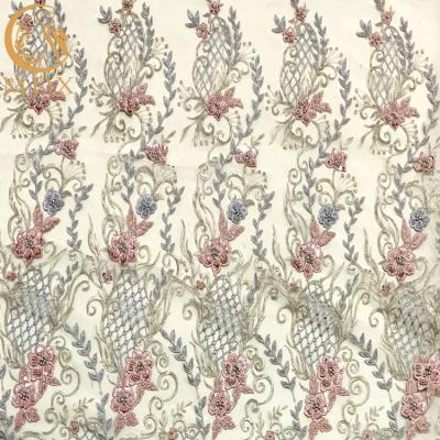 China Modieuze Applique-Kantstof Mesh Embroidery By The Yard Te koop