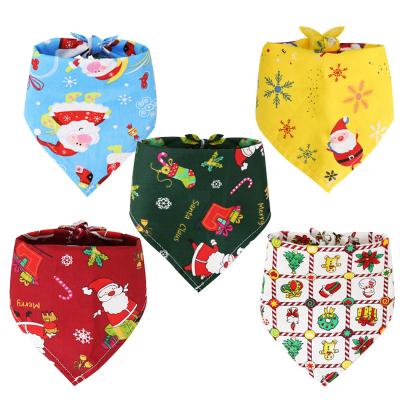 China Stocked New Fashion Halloween Christmas Birthday Triangle Plaid Dog Christmas Bandanas Dog Scarf Bandana for sale