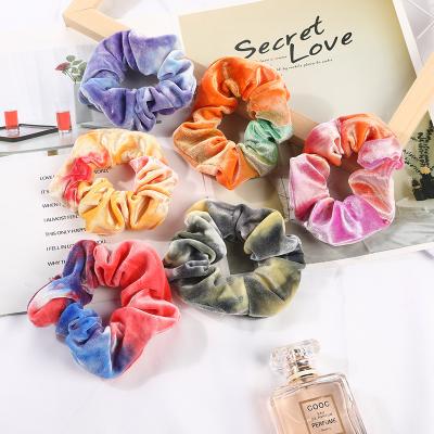 China New Arrived CIA Fashion Scrunchies Fashion Women Hair Accessories Colorful Floral Pleated Hair Scrunchies Summer Elegant Elastic Band for sale