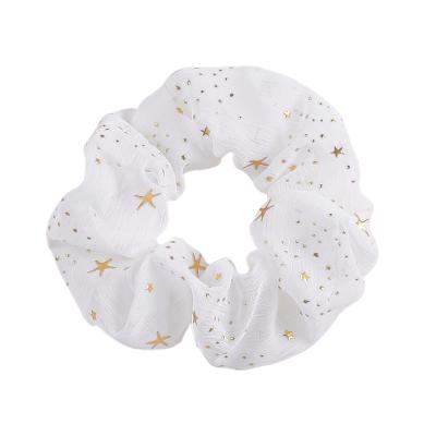 China Cute Flower Print Lace Hair Scrunchies Elastic Band Fashion Fabric Elastic Band Women Hair Accessories Wholesale Trendy Scrunchies For Girls for sale