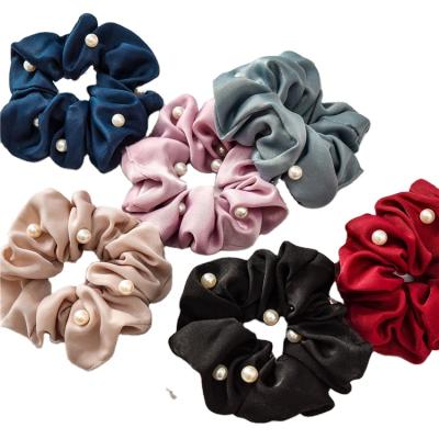 China New fashionable simple hair accessories elastic band hair women fabric rose elastic flower hair scrunchies for sale