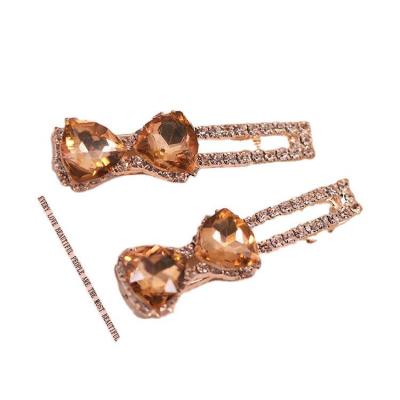 China Stylish and cool wholesales fashion hair accessories new simple hair clip metal custom flower crystal clip for sale