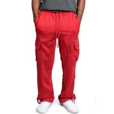 China Anti-Wrinkle Fashion Casual Men's Cargo Pants Streetwear 3D Pocket High Quality Heavy Duty Long Pants Loose Fit Straight Trackpants for sale