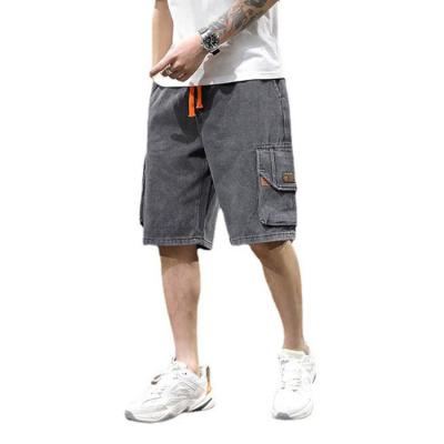 China Summer Mens Breathable Denim Shorts Streetwear Elastic Waist Breeches Male Pocket Half Jean Fashion Cargo Shorts Men Casual Bermuda Big for sale