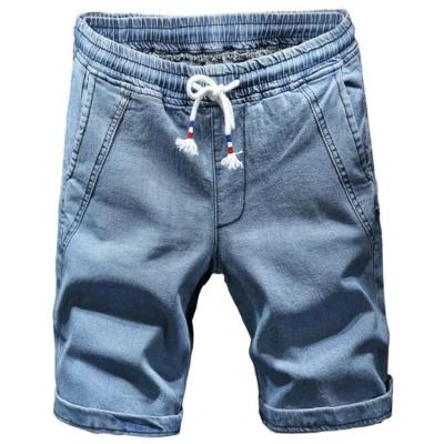 China Breathable Men Summer Oversized Denim Shorts Size M-6XL Loose Jeans Washed Elasticity All-match Knee Length Straight Pants for sale