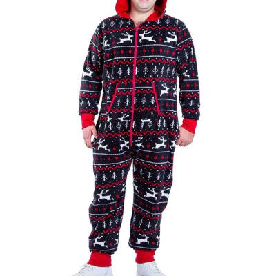 China 2022 Home Clothing Autumn Winter Men Christmas Elk Snowman Printing Long Sleeve Pajamas Overalls Leisure Warm Soft Cotton Sleepwear for sale