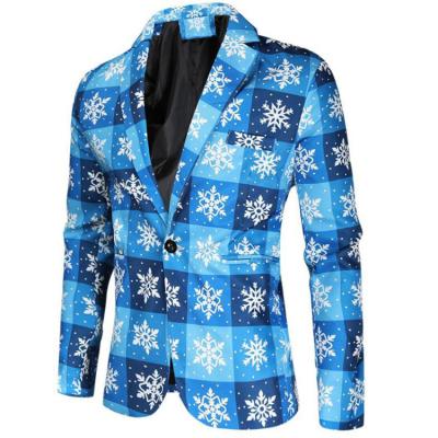 China New Autumn Men Fun Print Suit Breathable Christmas Blazer Casual 3D Blazer For Men's Leisure Single Breasted New Year Clothing for sale