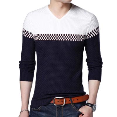 China 2022 Autumn Pullover Mens Warm Fit Fashion Men's Breathable V-Neck Long Knitted Sweaters Thin Sleeve Sweaters For Man for sale