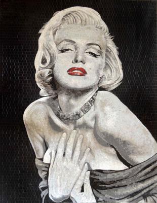 China Espejo hecho a mano del arte de la teja de mosaico del vidrio de modelos del arte del mosaico de Marilyn Monroe para la pintura de pared en venta