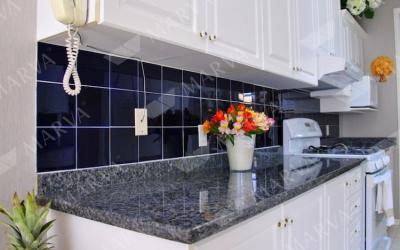 China Nature Stone Norway Blue Pearl Granite Countertop , Prefabricated Granite Countertops for sale