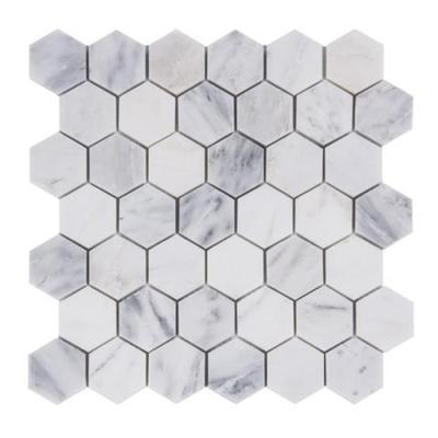 China teja de mosaico colorida superior de la piedra del hexágono para el remodelado del cuarto de baño en venta