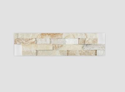 China Tejas de mosaico poner crema/blancas del cuarzo Backsplash, teja de piedra natural de la pared del mosaico del cuarto de baño en venta