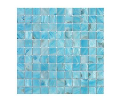 China Beautiful Blue Shell Mosaic Tile 12 X 12 Gap Mesh For Swimming Pool for sale