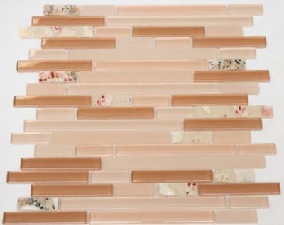 China Pink Resin Pearl Stacked Shell Mosaic Tile Strip Shaped Balcony Application for sale