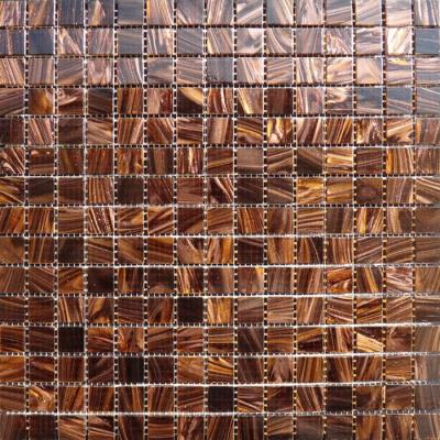 China Waterproof Gold Line Series Glass Mosaic Tile For Bar / Countertop for sale