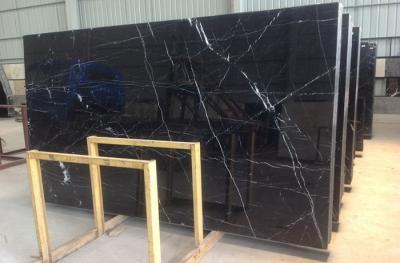 China Honed Polished Black Marquina Marble Stone Slab For Bathroom Vanity Tops for sale