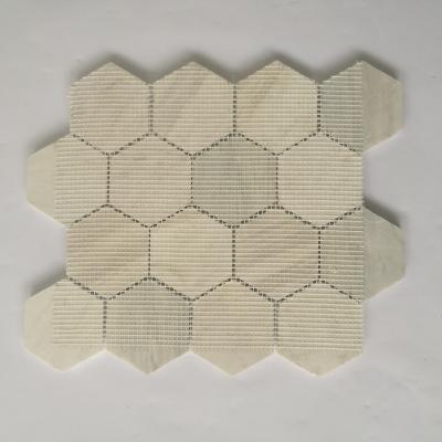 Κίνα Νέα άφιξη 3 ίντσας Hexagon μωσαϊκών κεραμίδι μωσαϊκών κεραμιδιών φυσικό πέτρινο για την εσωτερική διακόσμηση Hourse προς πώληση