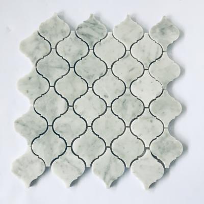 China La teja de mosaico blanca del diseño popular cubre el Barroco de piedra del Arabesque de la teja de mosaico de la linterna formado en venta