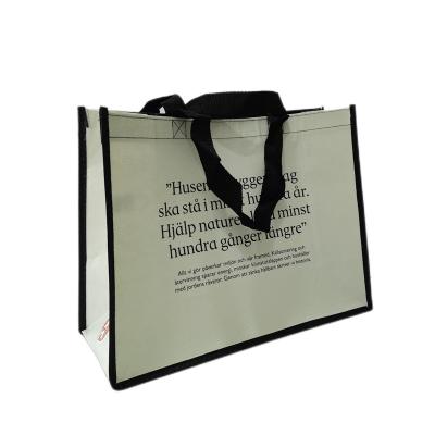 China Matt Laminated Stitch Rpet Shopping Handle Eco-Friendly Reusable Tote Shopper Bag for sale