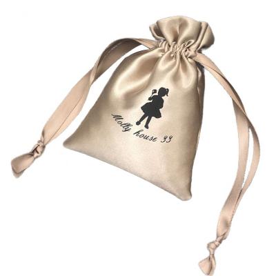 China Wholesale Custom Reusable Silky Satin Gift Jewelry Satin Drawstring Bag Premium Dust Bag for sale