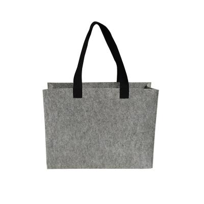 China Promotion Reusable Custom Printed Logo Women Tote Bag Wool Felt Ladies Handbag Shoulder Shopping Ba for sale