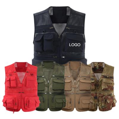 China Men's Multi Pocket Camouflage Design Travel Military Fly Camouflage Breathable Outdoor Windproof Fishing Vest for sale