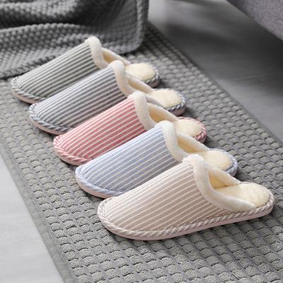 China Fashion trend factory direct sale autumn winter warm plush cotton indoor slippers for sale