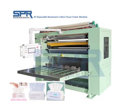 China Soft Nonwoven Cotton Face Cloth Towel Folding Processing Professional Automatic Disposable Cotton 8T Facial Cloth Face Wash Towel Nonwoven Machine for sale