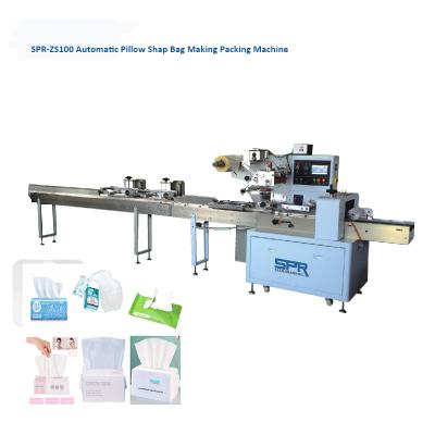 China Customization SPR-ZS100 High Production Efficiency Automatic Cloth Wet Sanitary Napkin Packing Machine for sale