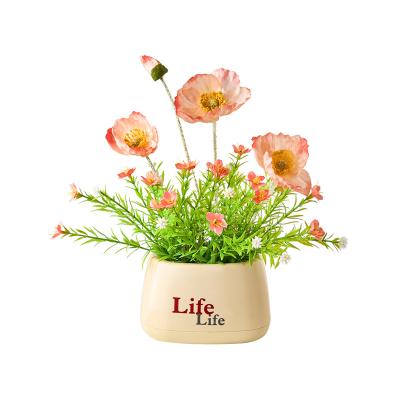 China Silk Home Decoration poppy Mantianxing artificial pot green plant  flower simulation Potted plants for sale