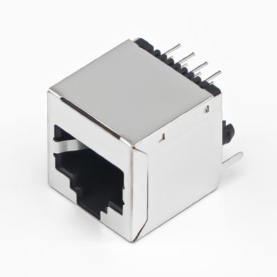 China Through hole 52 series rj45 single left vertical connector RJ45 rj45 Ethernet connector jack pcb connector products delivery for sale