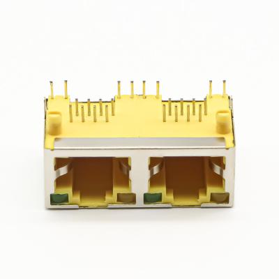 China Through Hole With 1x2 Led Port 8p8c Jack Ethernet Rj 45 PCB Connector Modular Price for sale