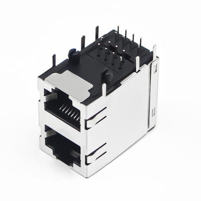 China Through Hole Without Magnetics PCB Ethernet 2x1 Port Rj45 Connector for sale