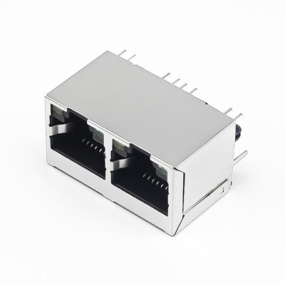 China Through Hole Single Port Without Magnetics 180 Degree Rj45 Connector for sale