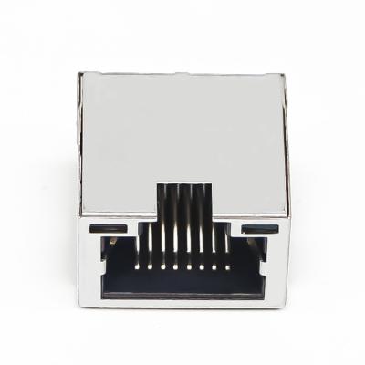 China Through Hole Panel Edge Cutout Smt 1x1 Port 8p8c Ethernet Rj45 Rj-45 Connector for sale