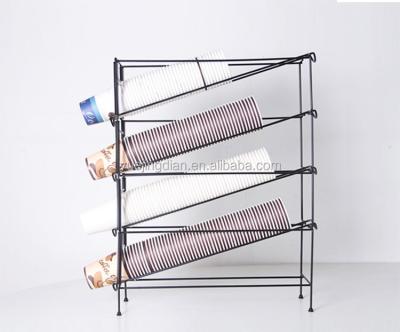 China Popular Disposable Coffee Cup Holder Beverage Paper Cup Display Holder Metal Wire Milk Tea Holder for sale