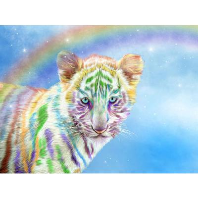 China Resin Stones Diamond Painting Animal Diamond Embroidery Sale Rainbow Kids Room Modern Decor for sale