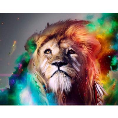 China Diamond Embroidery Colorful Tiger Home Interior Decor Diamond Painting Animal Lion New Room Resin Stones for sale