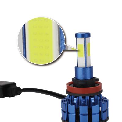 China 4 Side COB Chips 6500K Waterproof 8000LM Auto Led Headlight H1 H3 H7 H11 9005 Universal Led 9006 Bulb Cars for sale